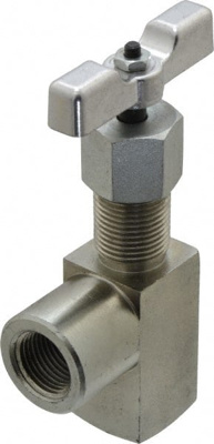 Needle Valve: Angled, 1/2" Pipe, NPT End, Alloy Body