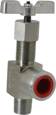 Needle Valve: Angled, 1/2" Pipe, NPT End, Alloy Body