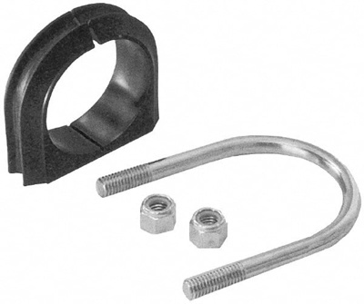 U-Bolt Clamp with Cushion: 1" Pipe, Steel, Electro-Galvanized Finish