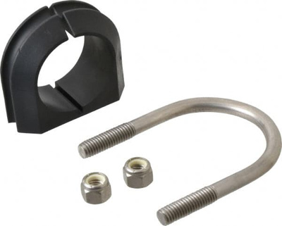 U-Bolt Clamp with Cushion: 1-1/2" Pipe, 316 Stainless Steel