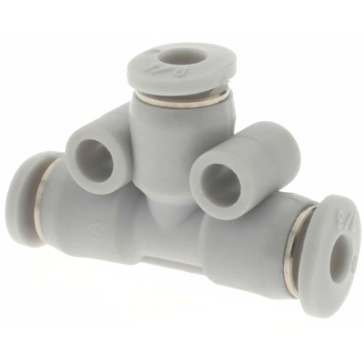Push-To-Connect Tube to Tube Tube Fitting: Union Tee, 1/8" OD