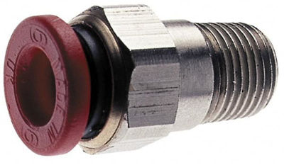 Push-To-Connect Tube to Male & Tube to Male NPT Tube Fitting: Adapter, Straight, 1/16" Thread, 1/8" 