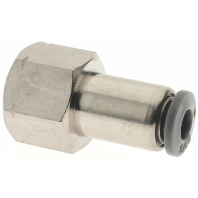 Push-To-Connect Tube to Female & Tube to Female NPT Tube Fitting: Adapter, Straight, 1/8" Thread, 5/