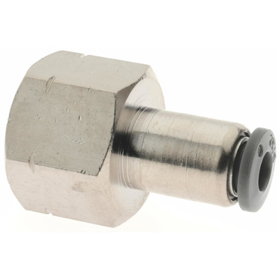 Push-To-Connect Tube to Female & Tube to Female NPT Tube Fitting: Adapter, Straight, 1/4" Thread, 5/