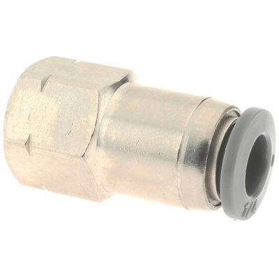 Push-To-Connect Tube to Female & Tube to Female NPT Tube Fitting: Adapter, Straight, 1/8" Thread, 1/