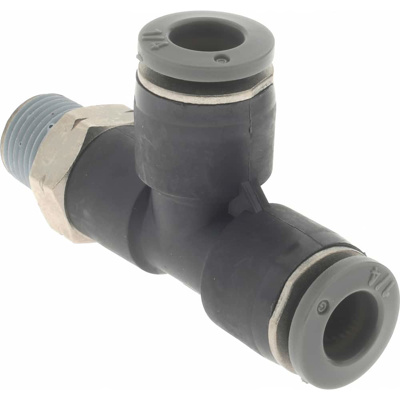 Push-To-Connect Tube to Male & Tube to Male NPT Tube Fitting: Swivel Side Tee Adapter, Tee 1/8" Thre