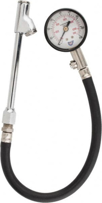0 to 160 psi Dial Straight Dual Tire Pressure Gauge