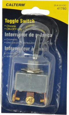 3 Position, 12 Volt, 35 Amp, 1/2 Hole Diam, Heavy Duty Toggle Switch