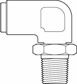 Push-To-Connect Tube to Male & Tube to Male NPT Tube Fitting: Male Swivel Elbow NPT, 1/4" Thread, 3/
