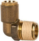 Push-To-Connect Tube to Male & Tube to Male NPT Tube Fitting: Male Elbow, 1/2" Thread, 1/4" OD