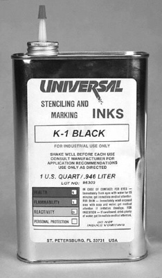Stencil Inks; Color: Black ; Container Size: 1 Pt. ; Type: Porous ; Material: Oil Based