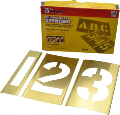15 Piece, 4 Inch Character Size, Brass Stencil