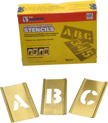 33 Piece, 1 Inch Character Size, Brass Stencil