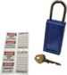 Lockout Padlock: Keyed Different, Key Retaining, Thermoplastic, Steel Shackle, Blue