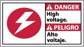 Accident Prevention Sign: Rectangle, "Danger, HIGH VOLTAGE. ALTO VOLTAJE."