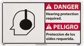 Sign: Rectangle, "Danger - Hearing Protection Required"