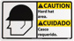 Accident Prevention Sign: Rectangle, "Caution, HARD HAT AREA. CASCO REQUERIDO."