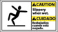 Sign: Rectangle, "Caution - Slippery When Wet"