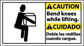 Accident Prevention Sign: Rectangle, "Caution, Bend knees while lifting. Doble las rodillas mientras