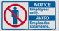 Security & Admittance Sign: Rectangle, "Notice, EMPLOYEES ONLY EMPLEADOS SOLAMENTE"