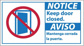 Sign: Rectangle, "Notice - Keep Door Closed"