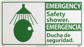 First Aid Sign: Rectangle, "Safety shower. Ducha de seguridad."