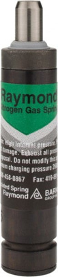 Nitrogen Gas Spring: 0.472" Dia, 0.28" Max Stroke, Green