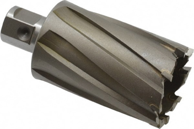 Annular Cutter: 1-5/8" Dia, 2" Depth of Cut, Carbide Tipped 3/4" Shank Dia, 2 Flats, Bright/Uncoated