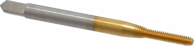 Thread Forming Tap: #2-56, UNC, 2 & 3B Class of Fit, Bottoming, High Speed Steel, TiN Finish