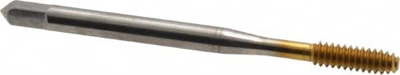 Thread Forming Tap: #6-32, UNC, 3B Class of Fit, Bottoming, High Speed Steel, TiN Finish