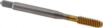 Thread Forming Tap: #10-24, UNC, 2 & 3B Class of Fit, Bottoming, High Speed Steel, TiN Finish