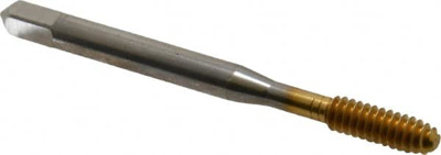 Thread Forming Tap: #10-24, UNC, 2 2B & 3B Class of Fit, Bottoming, High Speed Steel, TiN Finish