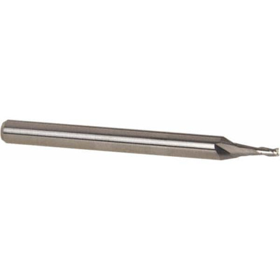 3/64", 3/32" LOC, 1/8" Shank Diam, 1-1/2" OAL, 3 Flute, Solid Carbide Square End Mill