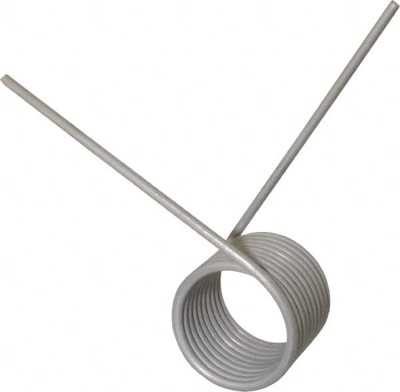 270&deg; Deflection Angle, 1.666" OD, 0.135" Wire Diam, 9-3/4 Coils, Torsion Spring