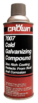 Zinc Cold Galvanizing Compound: 13 oz Aerosol Can 32 to 122 (degrees) F, Food Grade Lubricants, Cool
