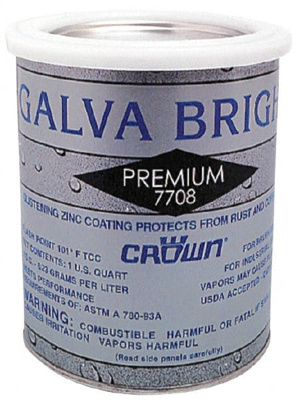 Zinc Cold Galvanizing Compound: 32 oz Bottle 50 to 122 (degrees) F Lubricants, Coolants & Fluids Ind