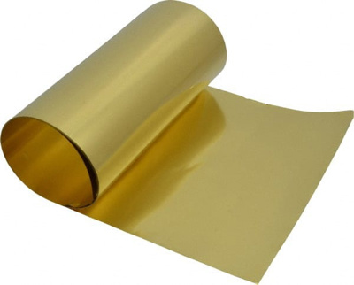 Shim Stock: 0.0015'' Thick, 100'' Long, 6" Wide, 260 Alloy Brass