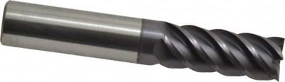 1/2", 1-1/4" LOC, 1/2" Shank Diam, 3" OAL, 5 Flute, Solid Carbide Square End Mill