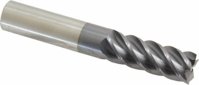 9/16", 1-1/2" LOC, 9/16" Shank Diam, 3-1/2" OAL, 5 Flute, Solid Carbide Square End Mill