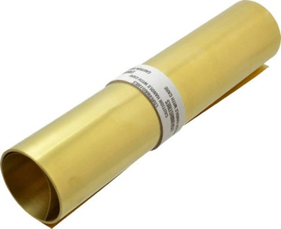 Shim Stock: 0.006'' Thick, 120'' Long, 12" Wide, 260 Alloy Brass