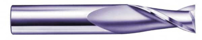 9/16", 1-1/8" LOC, 9/16" Shank Diam, 3-1/2" OAL, 2 Flute, Solid Carbide Square End Mill