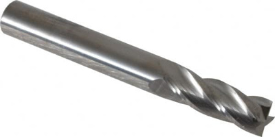 5/16", 13/16" LOC, 5/16" Shank Diam, 2-1/2" OAL, 4 Flute, Solid Carbide Square End Mill