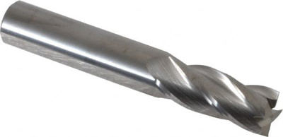 7/16", 1" LOC, 7/16" Shank Diam, 2-3/4" OAL, 4 Flute, Solid Carbide Square End Mill