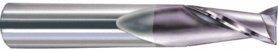 9/16", 1-1/8" LOC, 9/16" Shank Diam, 3-1/2" OAL, 2 Flute, Solid Carbide Square End Mill