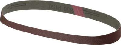 Abrasive Belt: 3/4" Wide, 20-1/2" Long, 150 Grit, Aluminum Oxide
