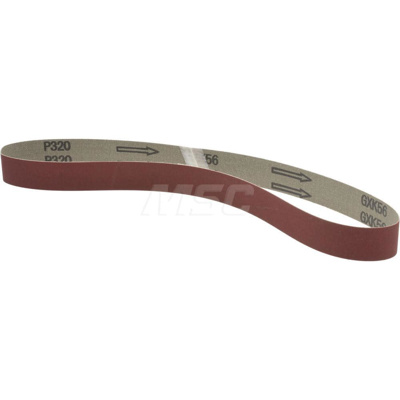 Abrasive Belt: 1" Wide, 30" Long, 320 Grit, Aluminum Oxide