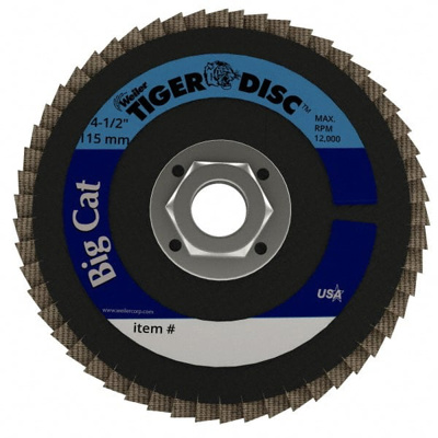 Flap Disc: 5/8-11 Hole, 80 Grit, Aluminum Oxide & Zirconia Alumina, Type 27