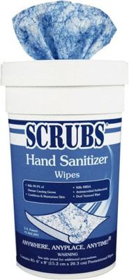 Sanitizing Wipes: Pre-Moistened Center Pull, 8 x 6" Sheet, White Janitorial & Facility Maintenance T