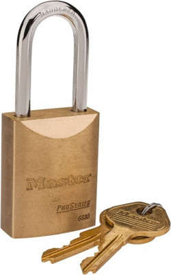 Padlock: Brass, 2-11/32" High, 1-9/16" Wide 1/4" Shackle Dia, 25/32" Shackle Width Hardware Locks Co