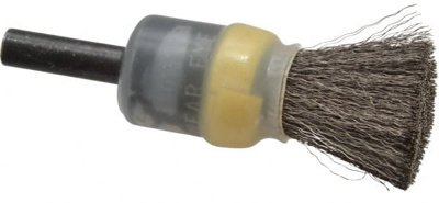 End Brushes: 1/2" Dia, Stainless Steel, Crimped Wire